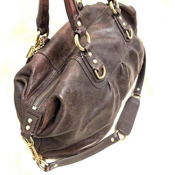 Coach Madison Sabrina Satchel Bag purse Brown Leather - Picture 11 of 12